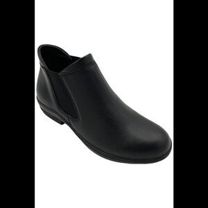 David Tate Women's London Leather Ankle Bootie Black - Wide